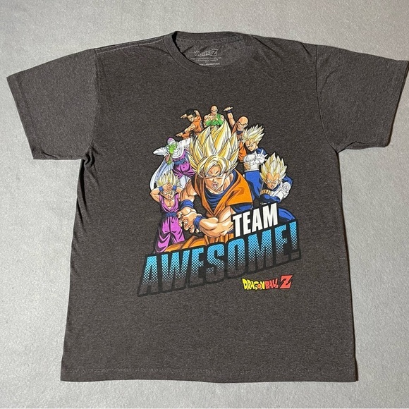 toei Other - Dragon Ball Z Team Awesome T-shirt Gray Size XL Short Sleeve